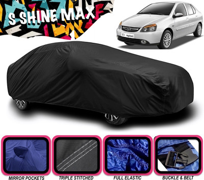 S Shine Max Car Cover For Tata Indigo CS (With Mirror Pockets)(Black)