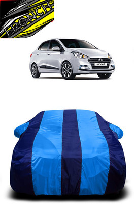 FRONCH Car Cover For Hyundai Xcent (With Mirror Pockets)(Blue)