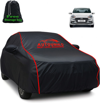 autouniko Car Cover For Hyundai Xcent (With Mirror Pockets)(Black)