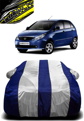 FRONCH Car Cover For Tata Vista (With Mirror Pockets)(White, Blue)