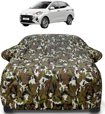 Auto Hub Car Cover For Hyundai Aura (With Mirror Pockets)(Brown)