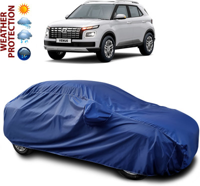 GOSHIV-car and bike accessories Car Cover For Hyundai Venue (With Mirror Pockets)(Blue)