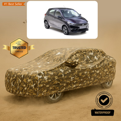 CODOKI Car Cover For Tata Tiago (With Mirror Pockets)(Yellow, White)