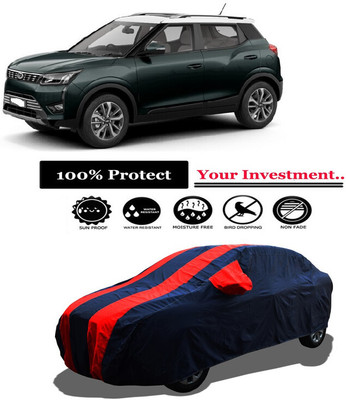 Amexride Car Cover For Mahindra XUV300 W8 Option Dual Tone Petrol (With Mirror Pockets)(Red)