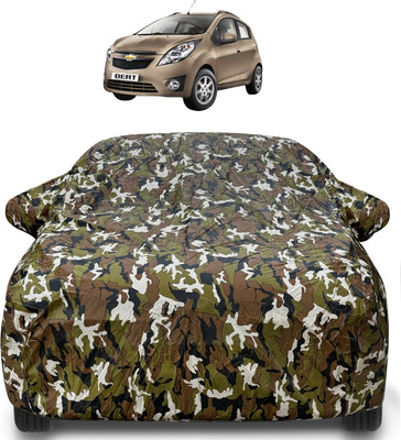 Auto Hub Car Cover For Chevrolet Beat (With Mirror Pockets)(Brown)