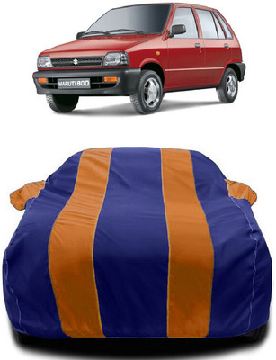 Autoprime Car Cover For Maruti 800 AC LPG (With Mirror Pockets)(Orange, Blue)