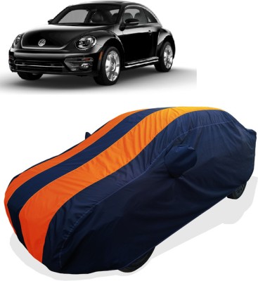 Coxtor Car Cover For Volkswagen Beetle (With Mirror Pockets)(Orange)