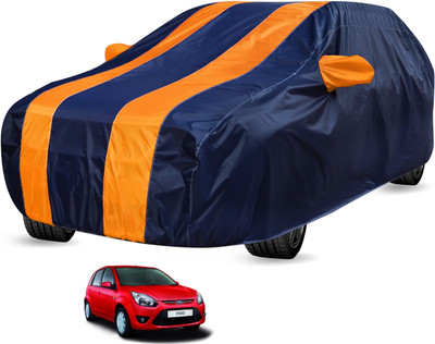 Auto Hub Car Cover For Ford Figo (Without Mirror Pockets)(Black, Orange)