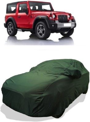 Coxtor Car Cover For Mahindra Thar (With Mirror Pockets)(Green)