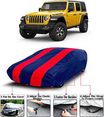 RWT Car Cover For Jeep Wrangler (With Mirror Pockets)(Red, Blue)