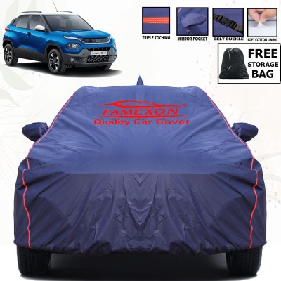 FAMEXON Car Cover For Tata Punch (With Mirror Pockets)(Blue)