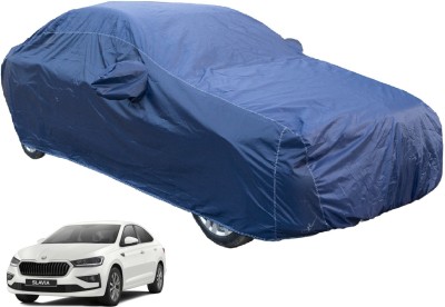 Auto Hub Car Cover For Skoda Slavia (With Mirror Pockets)(Blue)