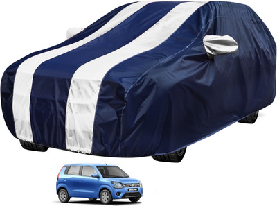 Auto Hub Car Cover For Maruti Suzuki WagonR Stingray (With Mirror Pockets)(Blue, White)