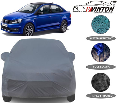 V VINTON Car Cover For Volkswagen Vento (With Mirror Pockets)(Grey)
