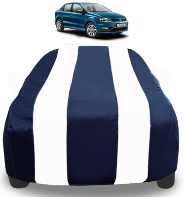 Auto Hub Car Cover For Volkswagen Ameo (With Mirror Pockets)(White)