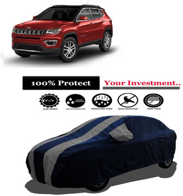 Amexride Car Cover For Jeep Compass 1.4 Longitude Option Petrol (With Mirror Pockets)(Grey)