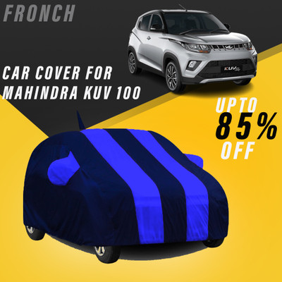 FRONCH Car Cover For Mahindra KUV100 (With Mirror Pockets)(Blue)