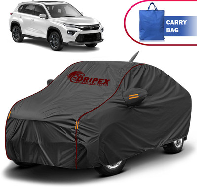 DRIPEX Car Cover For Toyota Urban Cruiser Hyryder (With Mirror Pockets)(Black)