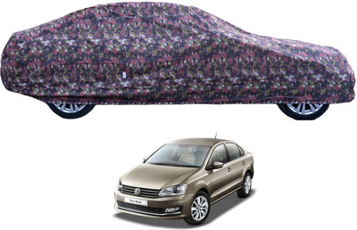 MOCKHE Car Cover For Volkswagen Vento (With Mirror Pockets)(Green)