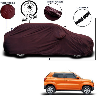 ANTHUB Car Cover For Maruti Suzuki S-Presso (With Mirror Pockets)(Maroon, For 2019, 2020, 2021, 2022, 2023, 2024 Models)