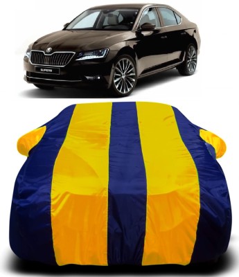 AXLOZ Car Cover For Skoda Superb (With Mirror Pockets)(Multicolor)