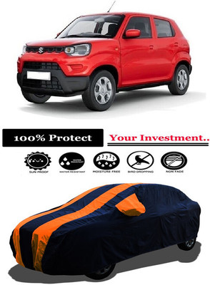 Amexride Car Cover For Maruti Suzuki S-Presso STD Opt Petrol (With Mirror Pockets)(Orange)