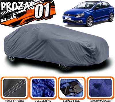 prozas Car Cover For Volkswagen Ameo 1.0 MPI Highline Plus Petrol (With Mirror Pockets)(Grey)