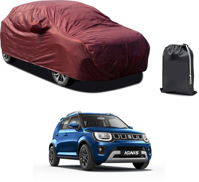 CODOKI Car Cover For Maruti Suzuki Ignis (With Mirror Pockets)(Maroon)