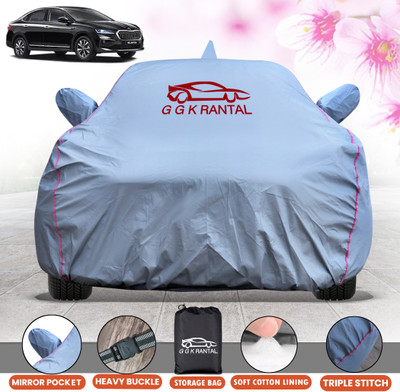 G G K RANTAL Car Cover For Skoda Slavia (With Mirror Pockets)(Grey)