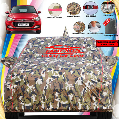 FAMEXON Car Cover For Hyundai Elite i20, Elite i20 Era Petrol, Elite i20 Sportz 1.2 (With Mirror Pockets)(Multicolor)