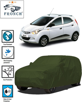 FRONCH Car Cover For Hyundai Eon (With Mirror Pockets)(Green)