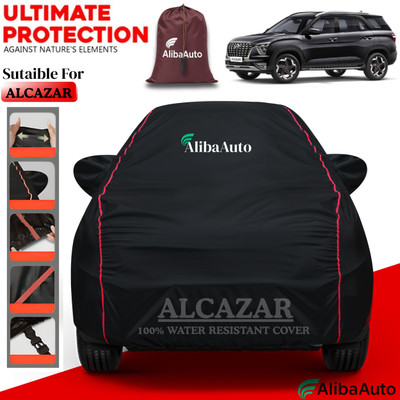 AlibaAuto Car Cover For Hyundai Alcazar (With Mirror Pockets)(Black, Red, For 2019, 2020, 2021, 2022, 2023, 2024 Models)