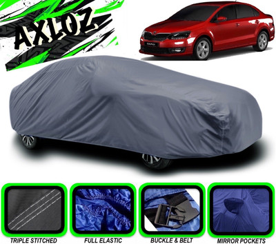 AXLOZ Car Cover For Skoda Rapid (With Mirror Pockets)(Grey)