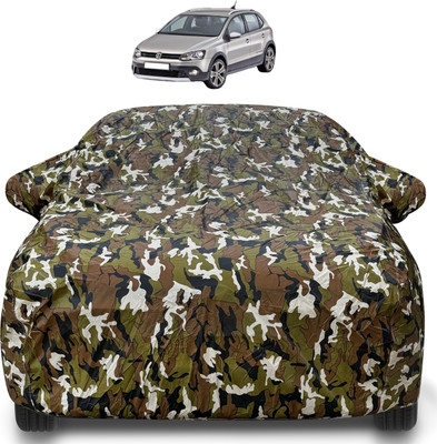 Caronix Car Cover For Volkswagen Polo Cross (With Mirror Pockets)(Brown)