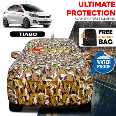 AUTOMOZEXO Car Cover For Tata Tiago (With Mirror Pockets)(Multicolor)