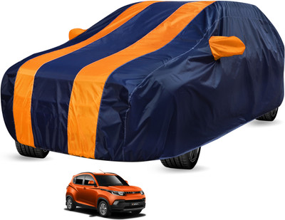 Auto Hub Car Cover For Mahindra KUV100 (Without Mirror Pockets)(Black, Orange)