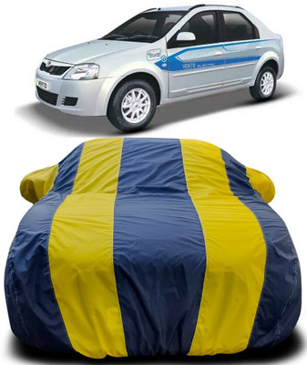 AMVISH Car Cover For Mahindra e-Verito (With Mirror Pockets)(Blue, Yellow)