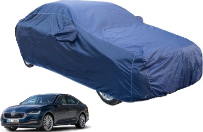 Auto Hub Car Cover For Skoda Octavia (With Mirror Pockets)(Blue)