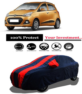 Amexride Car Cover For Hyundai i10 Sportz 1.1L LPG (With Mirror Pockets)(Red)