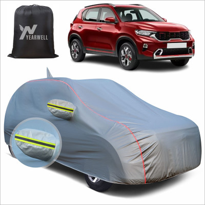 Yearwell Car Cover For Kia Sonet (With Mirror Pockets)(Grey, For 2020, 2021, 2022, 2023, 2024, 2025 Models)