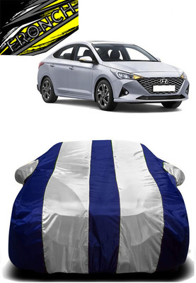 FRONCH Car Cover For Hyundai Verna 1.6 CRDi AT S (With Mirror Pockets)(White, Blue)