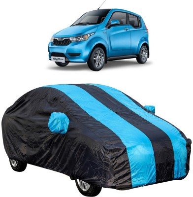 AutoTiger Car Cover For Mahindra e20 (With Mirror Pockets)(Black, Blue)