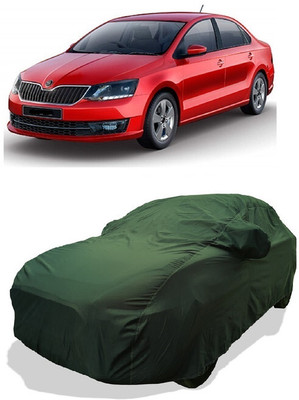 Coxtor Car Cover For Skoda Rapid (With Mirror Pockets)(Green)