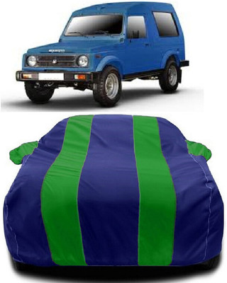 Autoprime Car Cover For Maruti Suzuki Gypsy MG-410 (With Mirror Pockets)(Green, Blue)