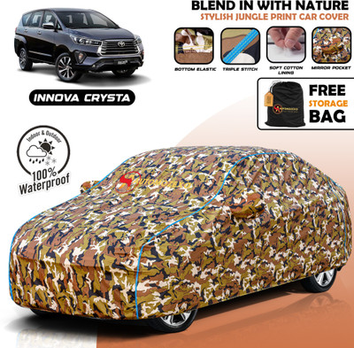 AUTOMOZEXO Car Cover For Toyota Innova Crysta (With Mirror Pockets)(Multicolor)