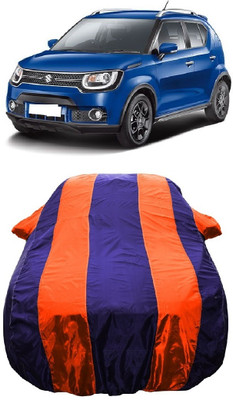 Wegather Car Cover For Maruti Suzuki Ignis 1.2 Delta Petrol (With Mirror Pockets)(Orange)