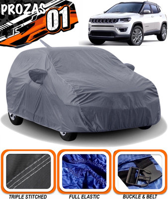 prozas Car Cover For Jeep Compass (With Mirror Pockets)(Grey)