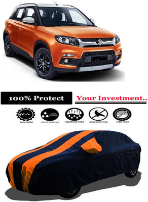 Amexride Car Cover For Maruti Suzuki Vitara Brezza VDi (With Mirror Pockets)(Orange)