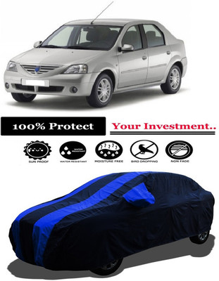 Amexride Car Cover For Renault Logan 1.4 GLX (With Mirror Pockets)(Multicolor)