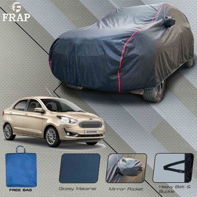 Frap Car Cover For Ford Aspire (With Mirror Pockets)(Grey, Red)